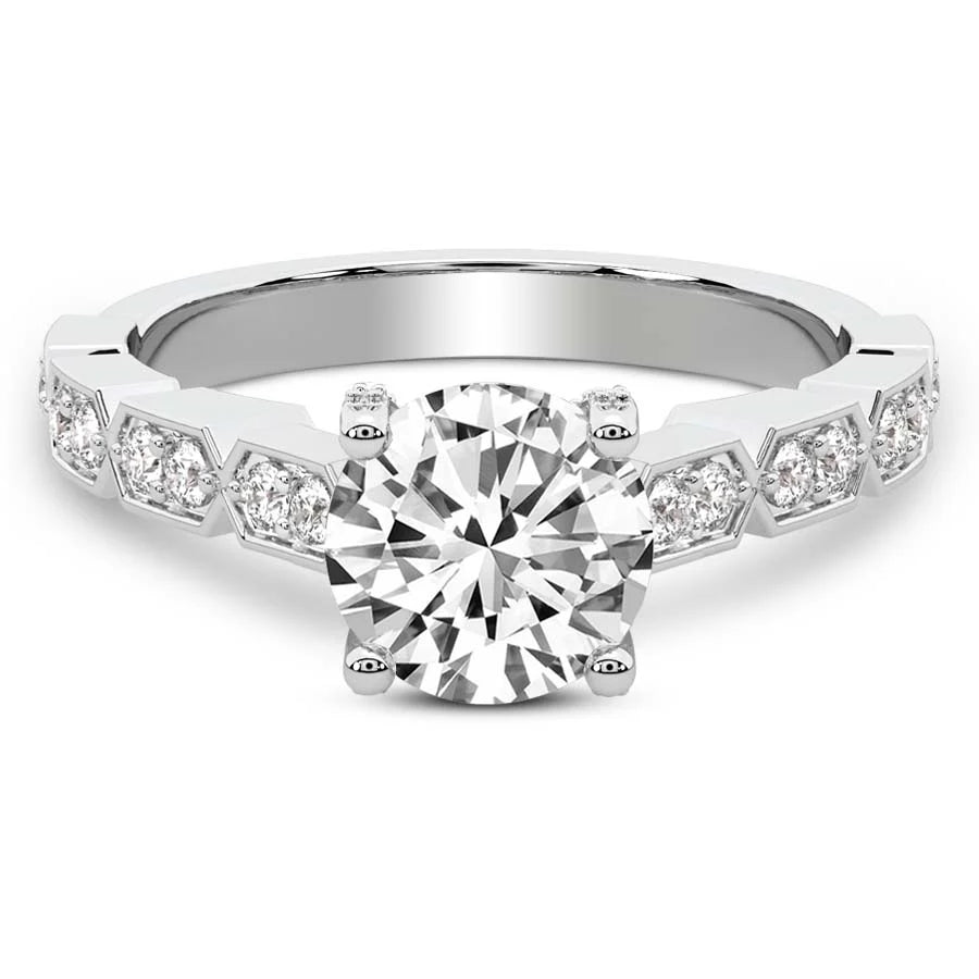 Calista Side Stone Lab Diamond Ring