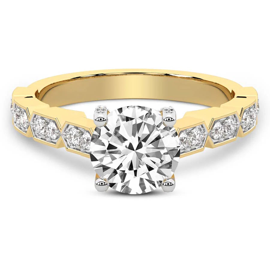 Calista Side Stone Lab Diamond Ring