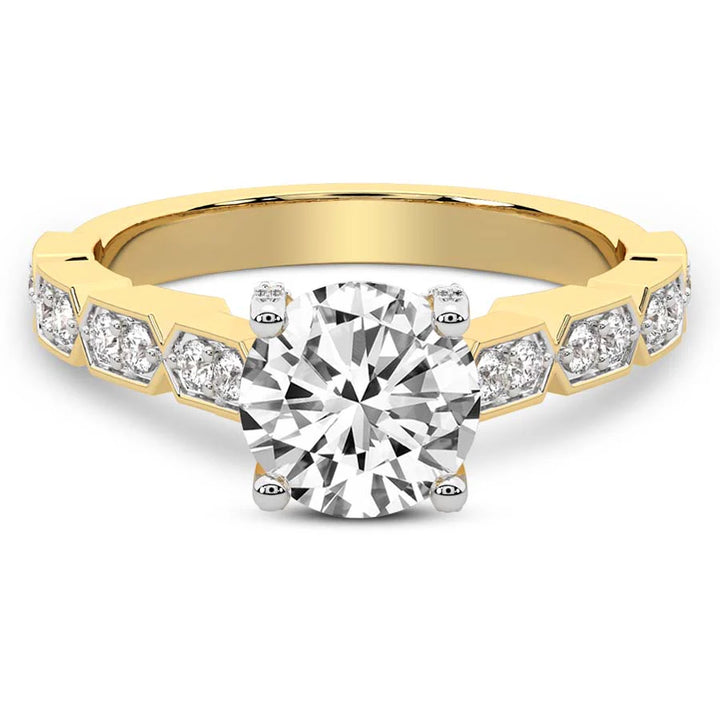 Calista Side Stone Lab Diamond Ring